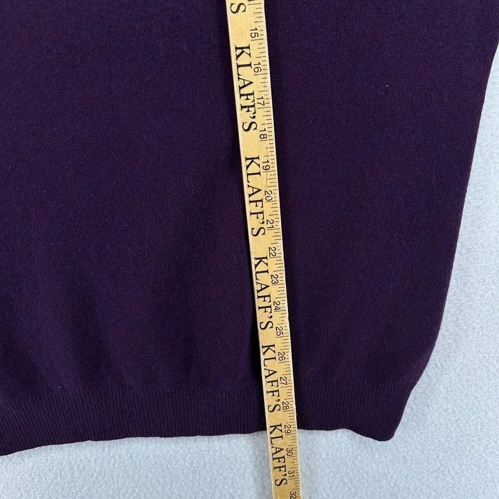 JOSEPH & LYMAN Sweater Mens XXL 100% Cashmere Polo Golf Jumper Pullover Purple